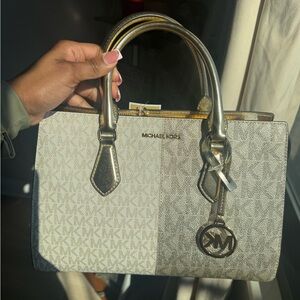 Michael Kors Gold and Cream “Sheila” Satchel